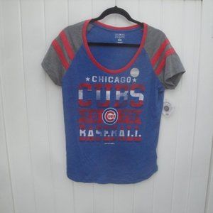 Campus Lifestyle T-Shirt Women's Large Chicago Cubs Baseball Short Sleeve Knit